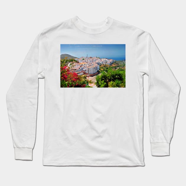 Frigiliana Andalucia Costa Del Sol Spain Long Sleeve T-Shirt by AndyEvansPhotos